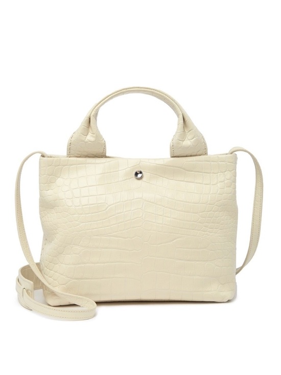 Elizabeth and James Handbags - Elizabeth and James Cream Croc-Embossed Shoulder Tote